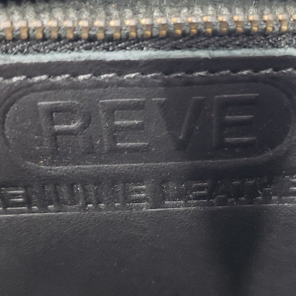 REVE  Black Leather Attache Laptop Messenger Bag - Picture 2 of 10